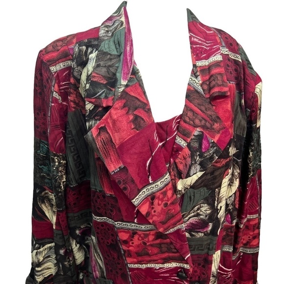 VINTAGE❤️LESLIE Belle Two Piece Burgundy Suit Size XL - Picture 6 of 16